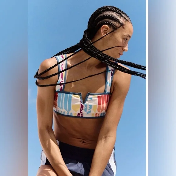 💙♥️💛Free PeopleColorful Geometric Sports Bra